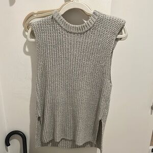 Gray Sleeveless Knit Top